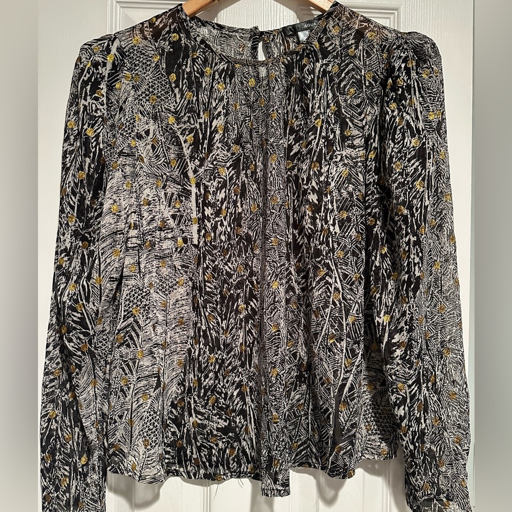 Aqua Black and gold top
